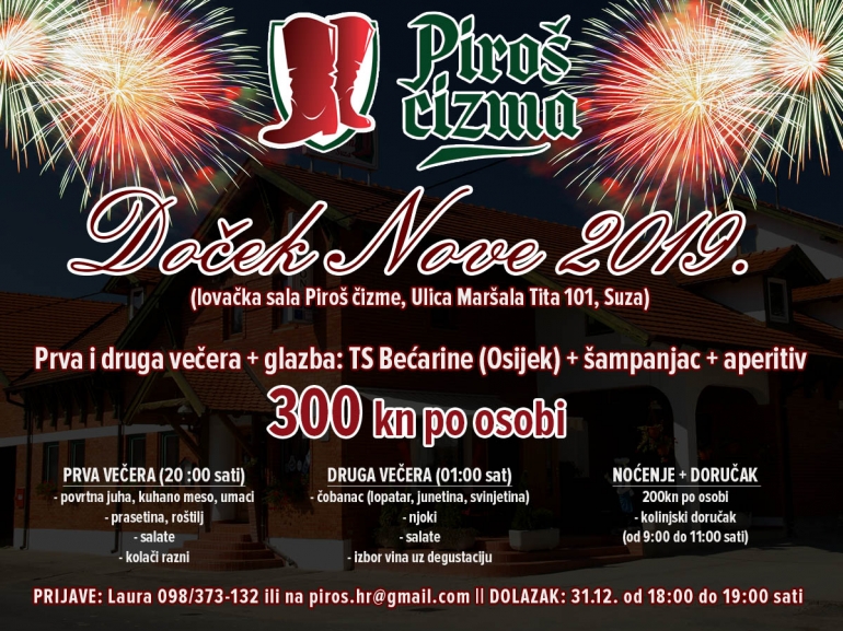 Doček Nove 2019. godine u Piroš čizmi